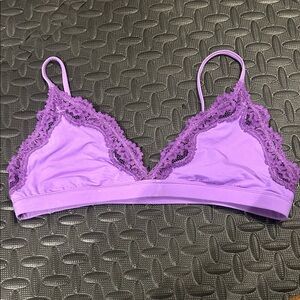 Lace Trim Purple Bralette